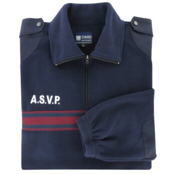 Pull polaire "Bluelight" avec broderie Bande bordeaux