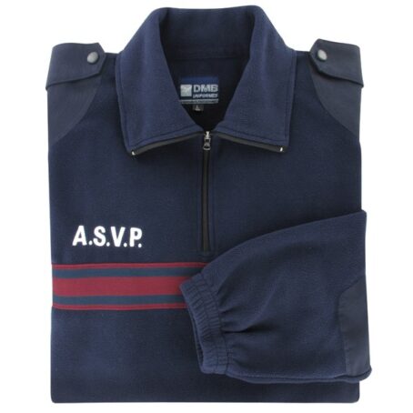 Pull polaire "Bluelight" avec broderie Bande bordeaux