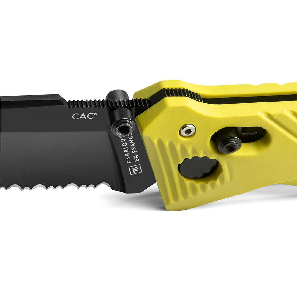 39.220212v2 Couteau de poche Cac serration PA6 jaune Couteau de poche Cac serration PA6 jaune – Image 2