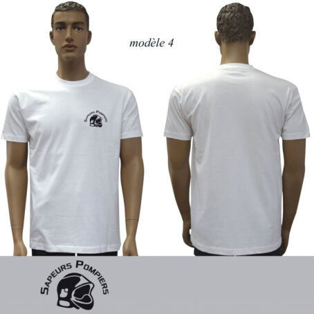 T-SHIRT BLANC IMPRIME POMPIERS : 20 modèles