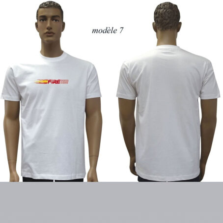 T-SHIRT BLANC IMPRIME POMPIERS : 20 modèles