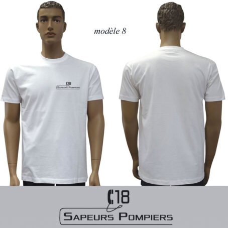 T-SHIRT BLANC IMPRIME POMPIERS : 20 modèles