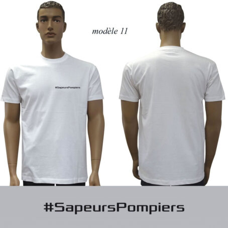 T-SHIRT BLANC IMPRIME POMPIERS : 20 modèles