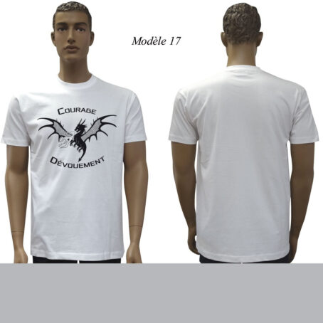 T-SHIRT BLANC IMPRIME POMPIERS : 20 modèles