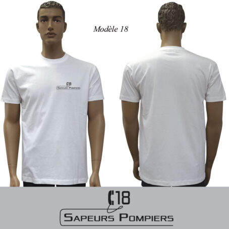 T-SHIRT BLANC IMPRIME POMPIERS : 20 modèles