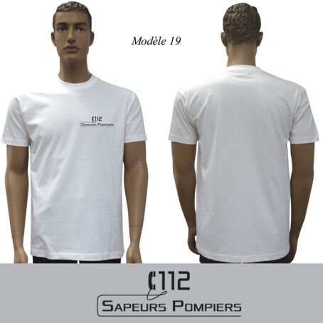 T-SHIRT BLANC IMPRIME POMPIERS : 20 modèles