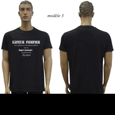 Tshirt noir Sapeur Pompier : 20 modèles