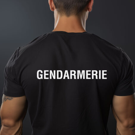 TEE SHIRT NOIR IMPRIME GENDARMERIE