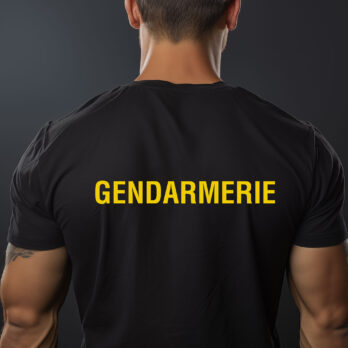 TEE SHIRT NOIR IMPRIME GENDARMERIE