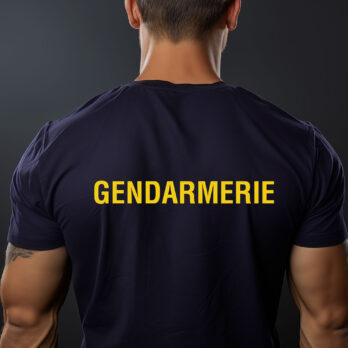 TEE SHIRT MARINE IMPRIME GENDARMERIE