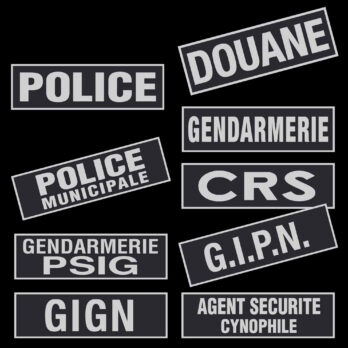 Bandeau d'identification rétro-réflechissant fond noir
