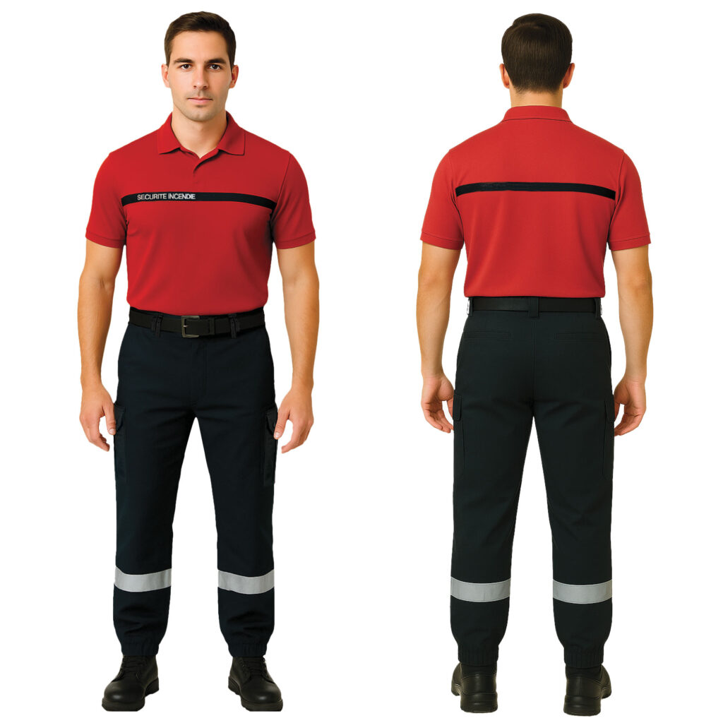 Pantalon noir Sécurité Incendie avec poches latérales
