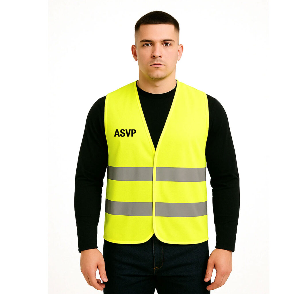 Gilet fluo haute visibilité ASVP