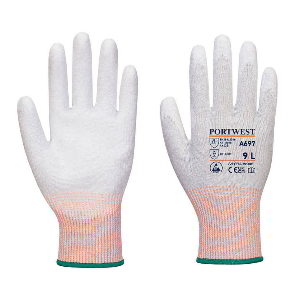 Gant paume enduite PU ESD - Paquet de 12