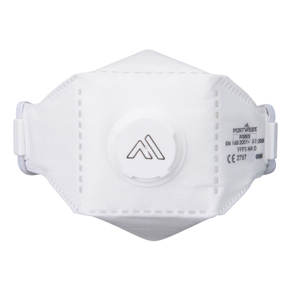 P393WHR Masque EAGLE pliable FFP3 Dolomite avec valve (Pk10) Masque EAGLE pliable FFP3 Dolomite avec valve (Pk10)