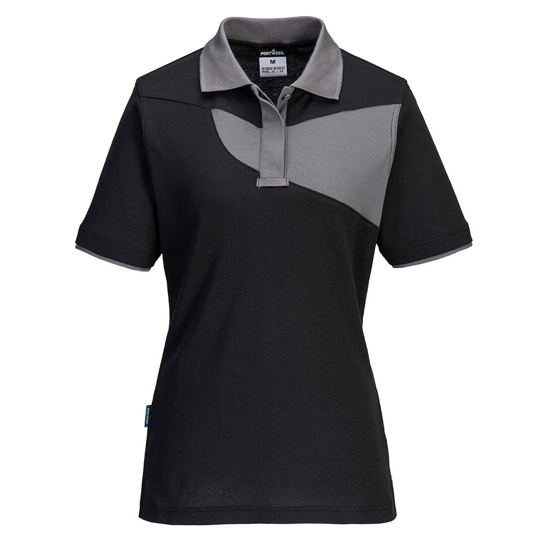 PW219BZR Polo Femme PW2 Noir/ Zoom Gris Polo Femme PW2