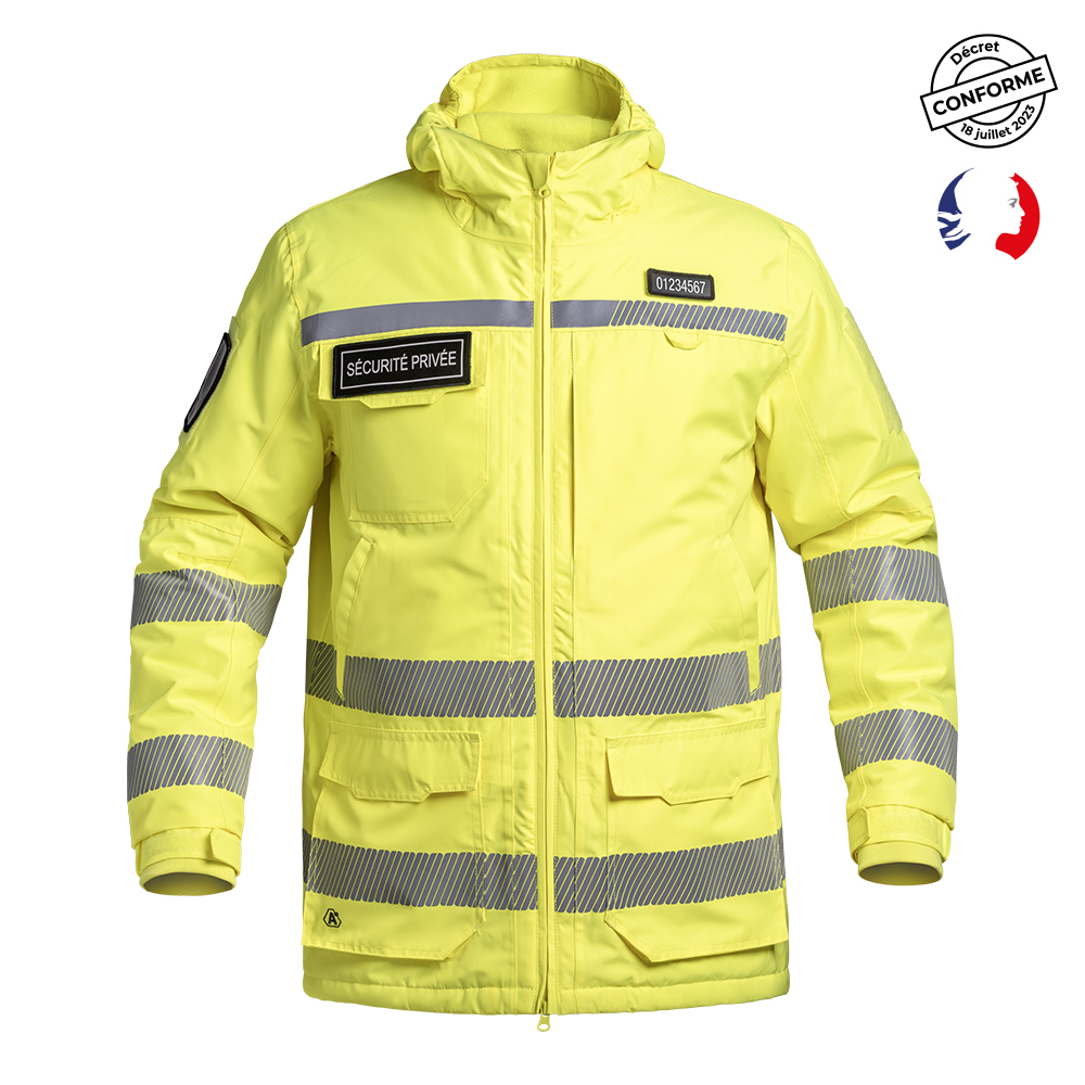 PARKA HARDSHELL SÉCU-ONE WF 150 HV-TAPE SÉCURITÉ PRIVÉE JAUNE - XS
