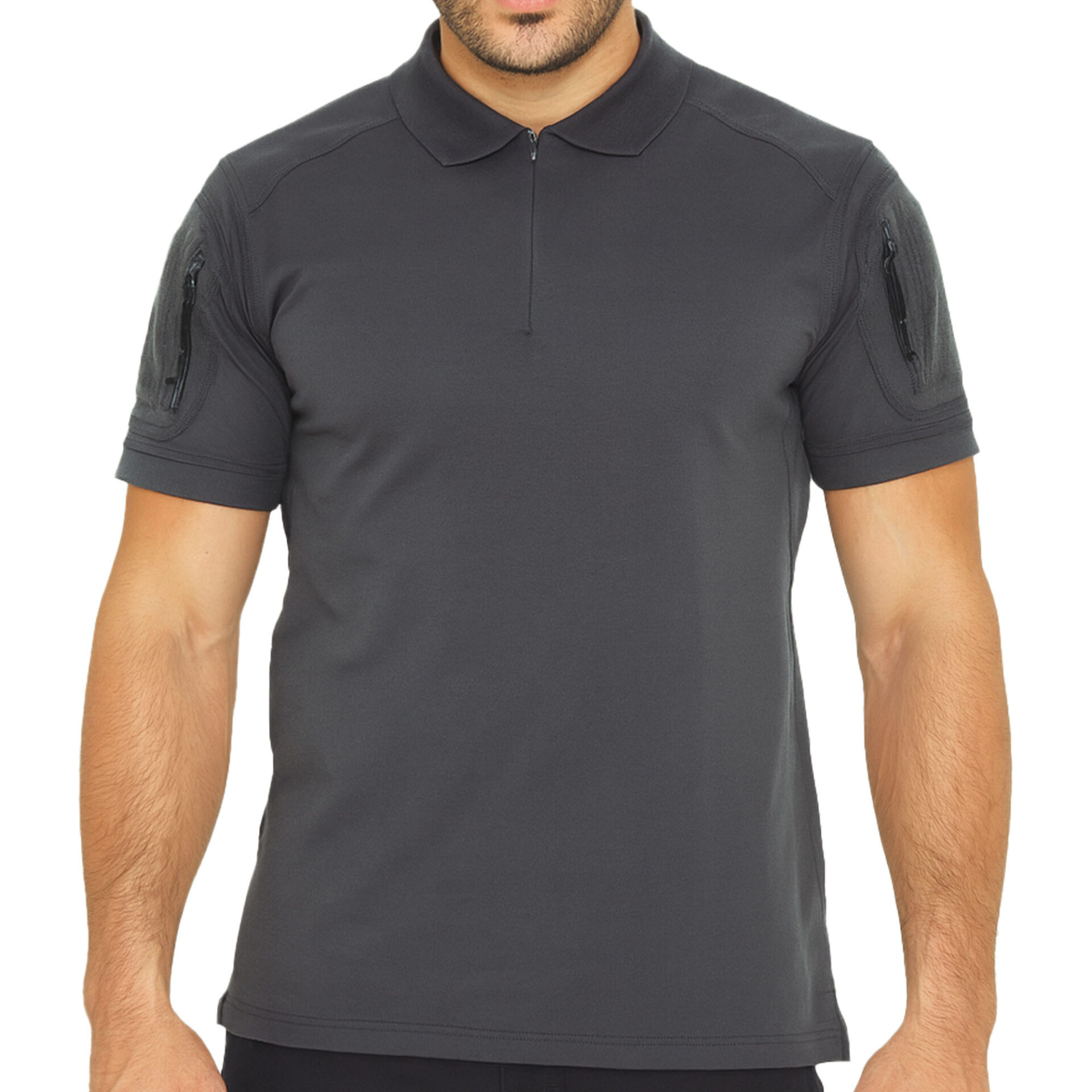 polo col zippe 50 coton 45 polyester 5 spandex 210 220 gsm 3 Polo col zippé spandex 210G Polo col zippé spandex 210G – Image 4