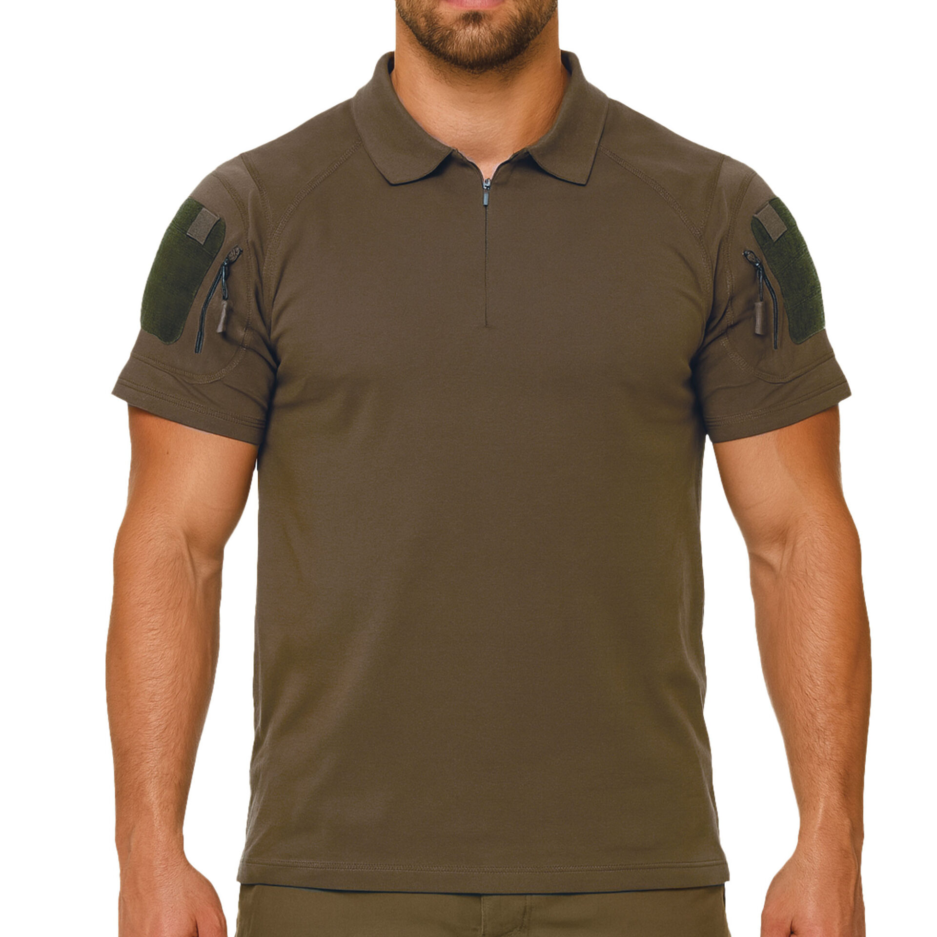 polo col zippe 50 coton 45 polyester 5 spandex 210 220 gsm 5 Polo col zippé spandex 210G Polo col zippé spandex 210G – Image 3