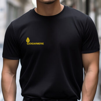 T-shirt noir Gendarmerie coton