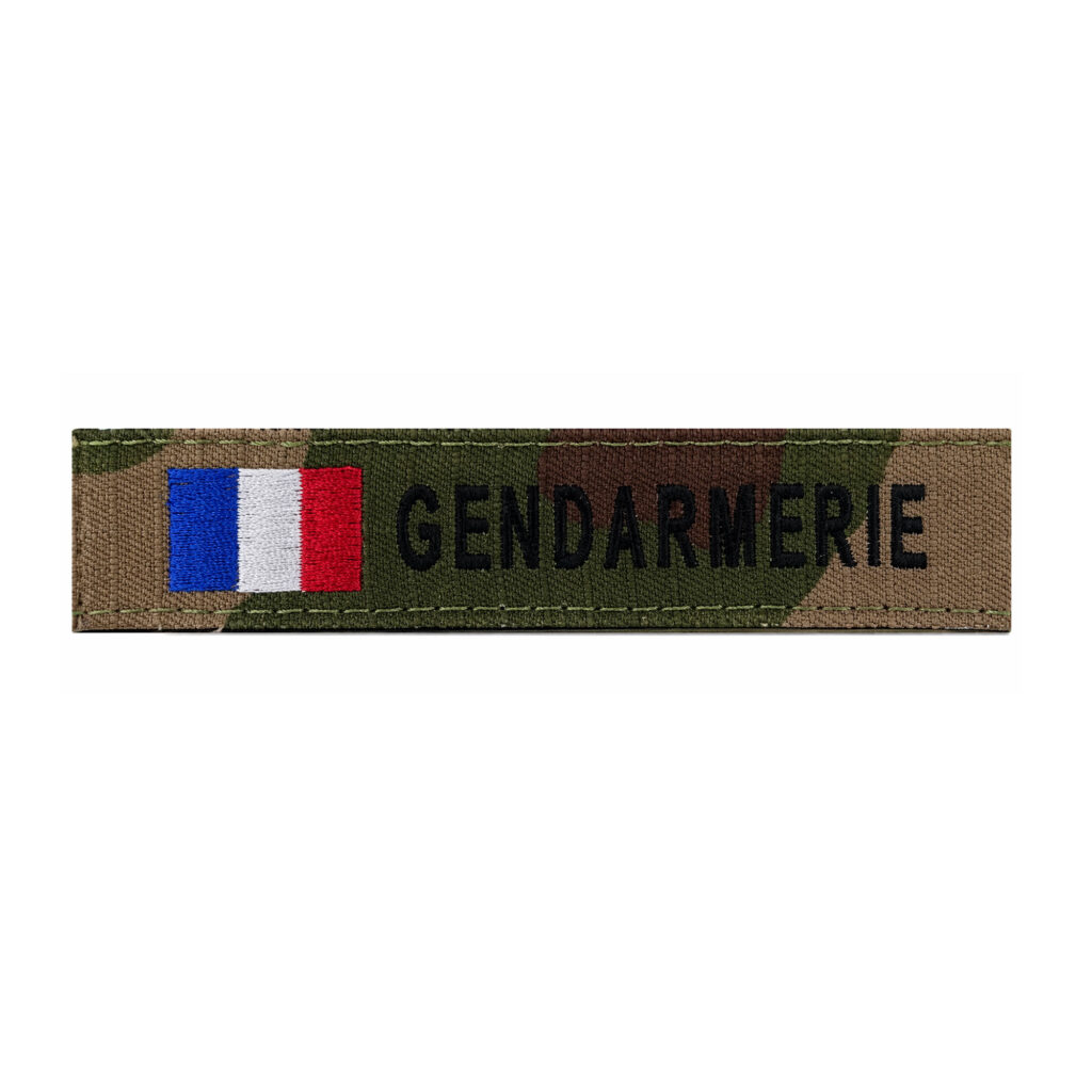 Bande Gendarmerie fond Camo avec Drapeau français
