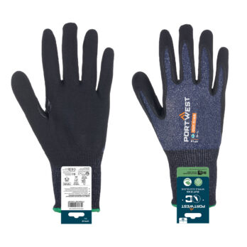 Gants anti-coupure niveau C nitrile bleu/noir