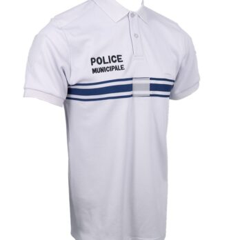 Polo Double Faces Blanc Police Municipale - MC