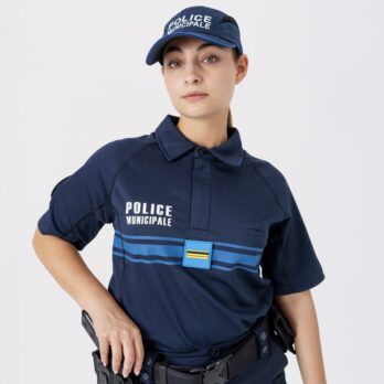 Polo MOVE+ Thermorégulant MC V2 - Bleu Marine - Bande gitane