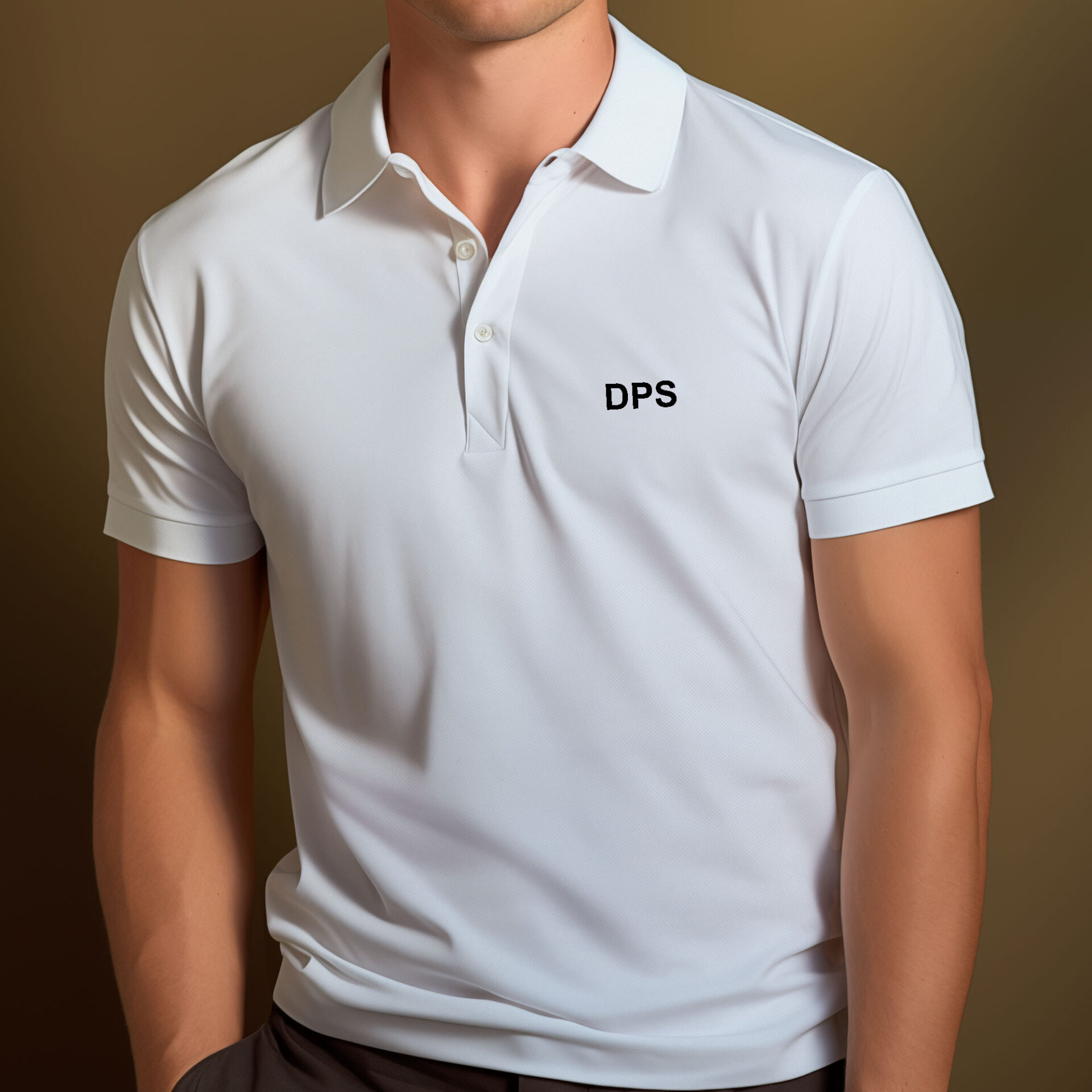 Polo Blanc DPS Face Polo coton uni manches courtes - DPS Polo coton uni manches courtes - DPS – Image 4