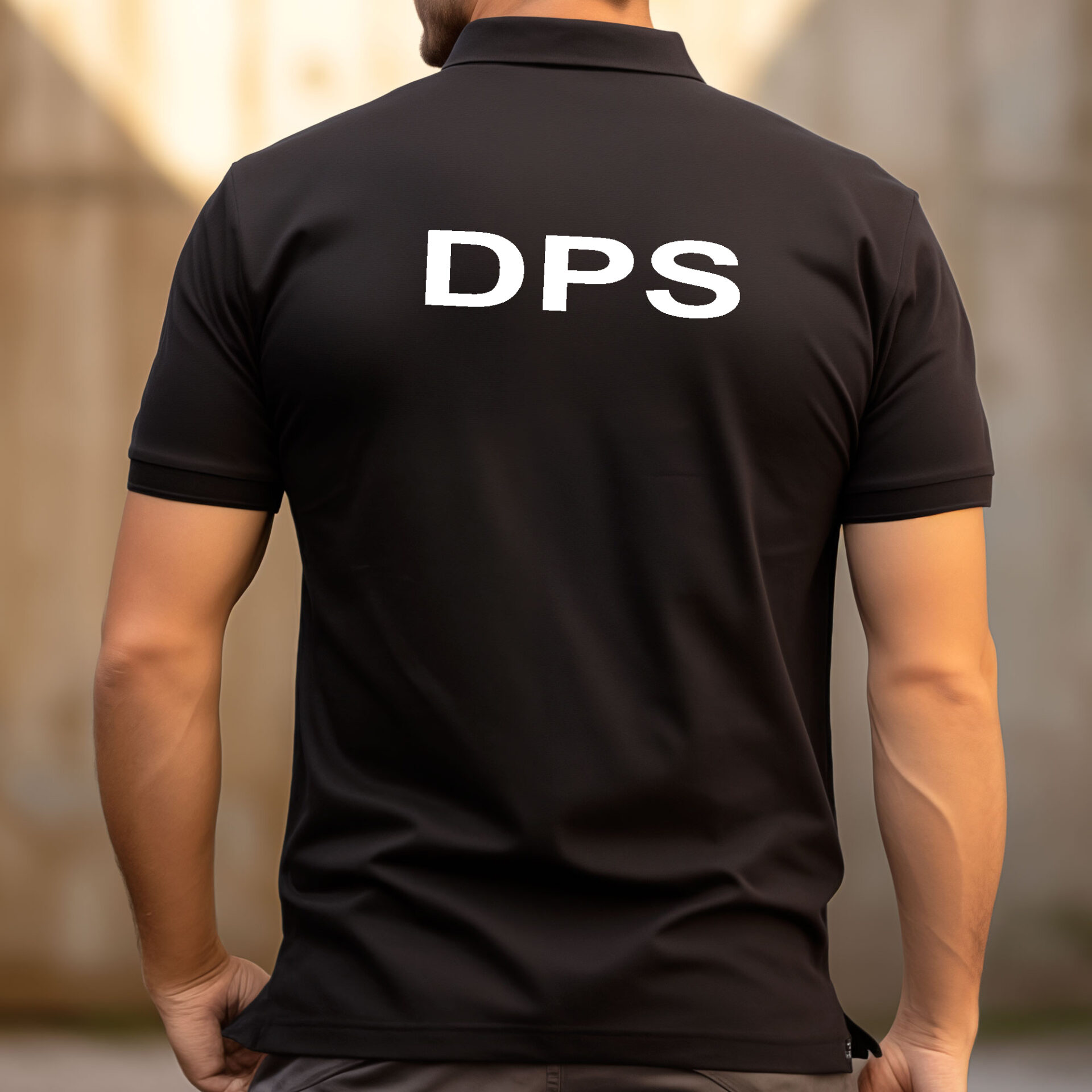 Polo Noir DPS Dos Polo coton uni manches courtes - DPS Polo coton uni manches courtes - DPS – Image 6