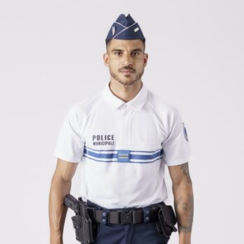 Polo MOVE+ Thermorégulant MC V2 - Blanc - Bande gitane